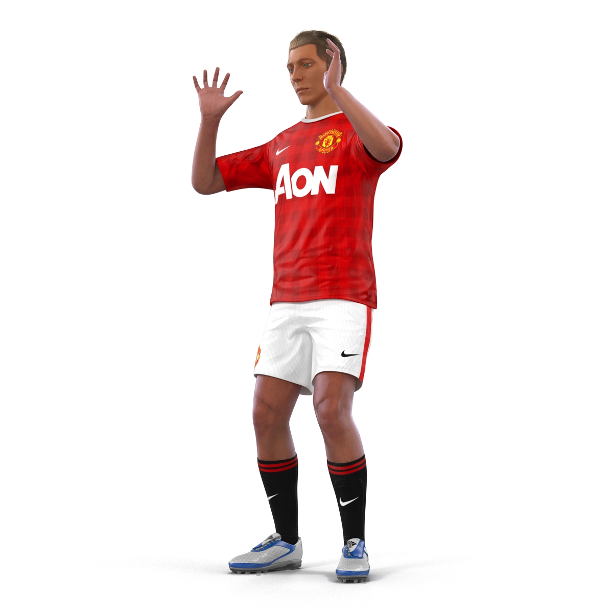 3D Soccer Player Manchester United Rigged model