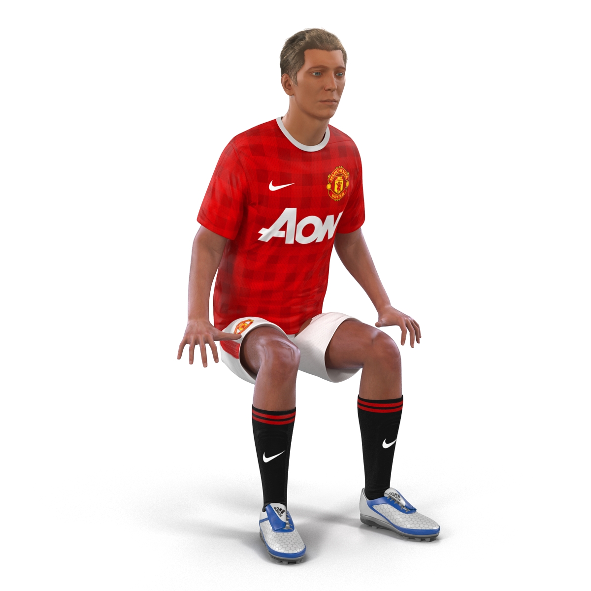 3D Soccer Player Manchester United Rigged model