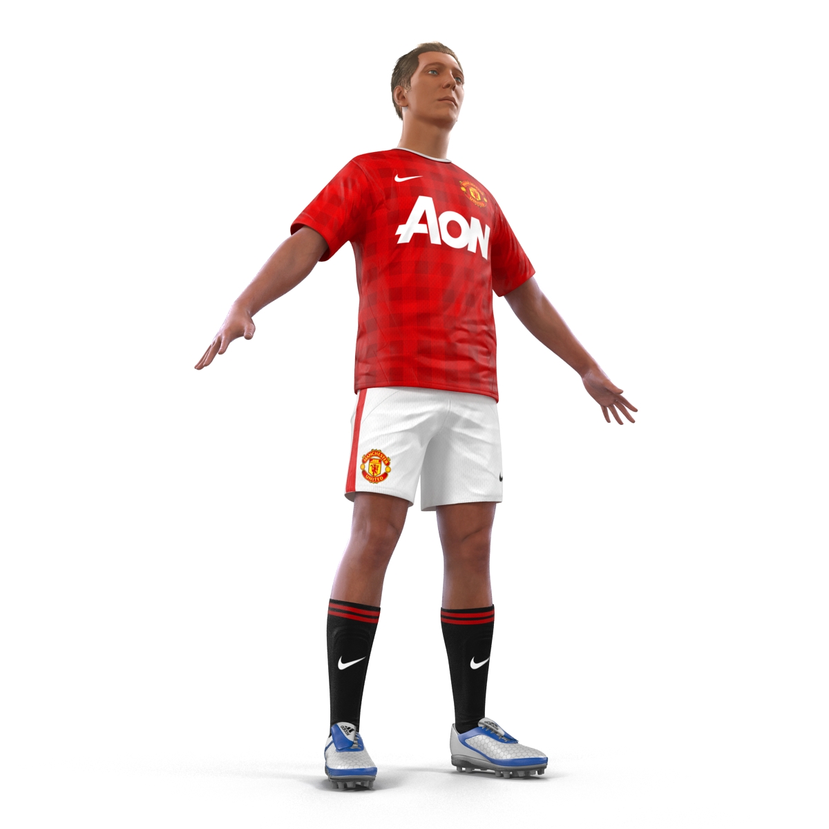 3D Soccer Player Manchester United Rigged model