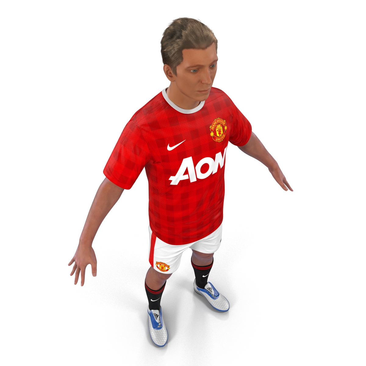 3D Soccer Player Manchester United Rigged model