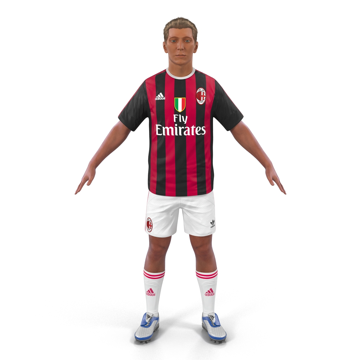 3D Soccer Player Milan Rigged 2 model