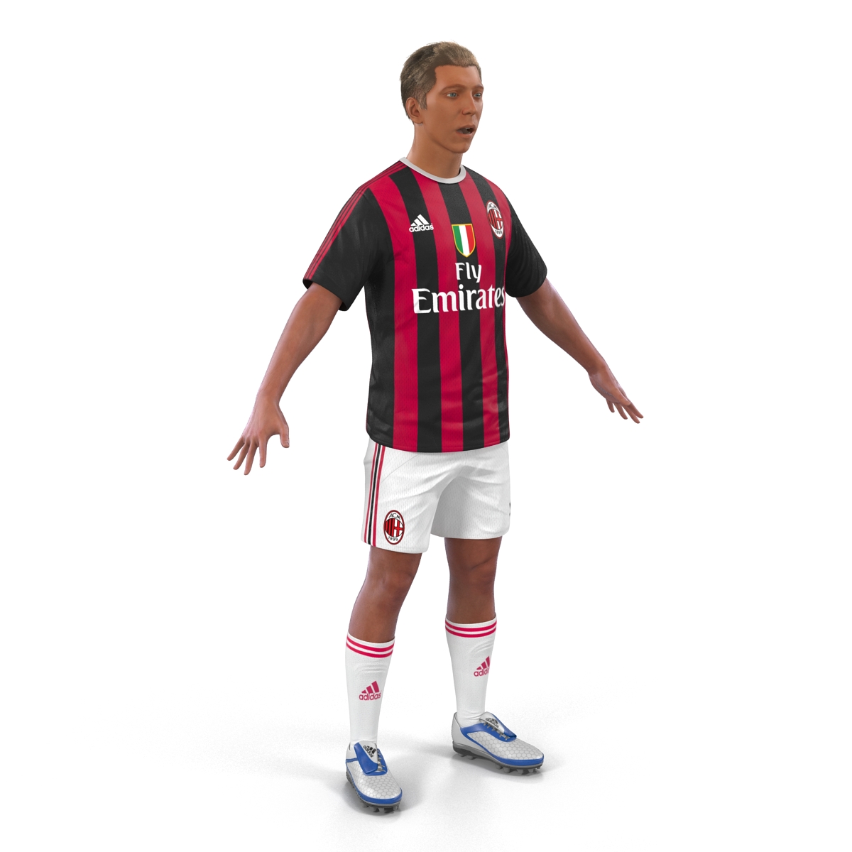 3D Soccer Player Milan Rigged 2 model