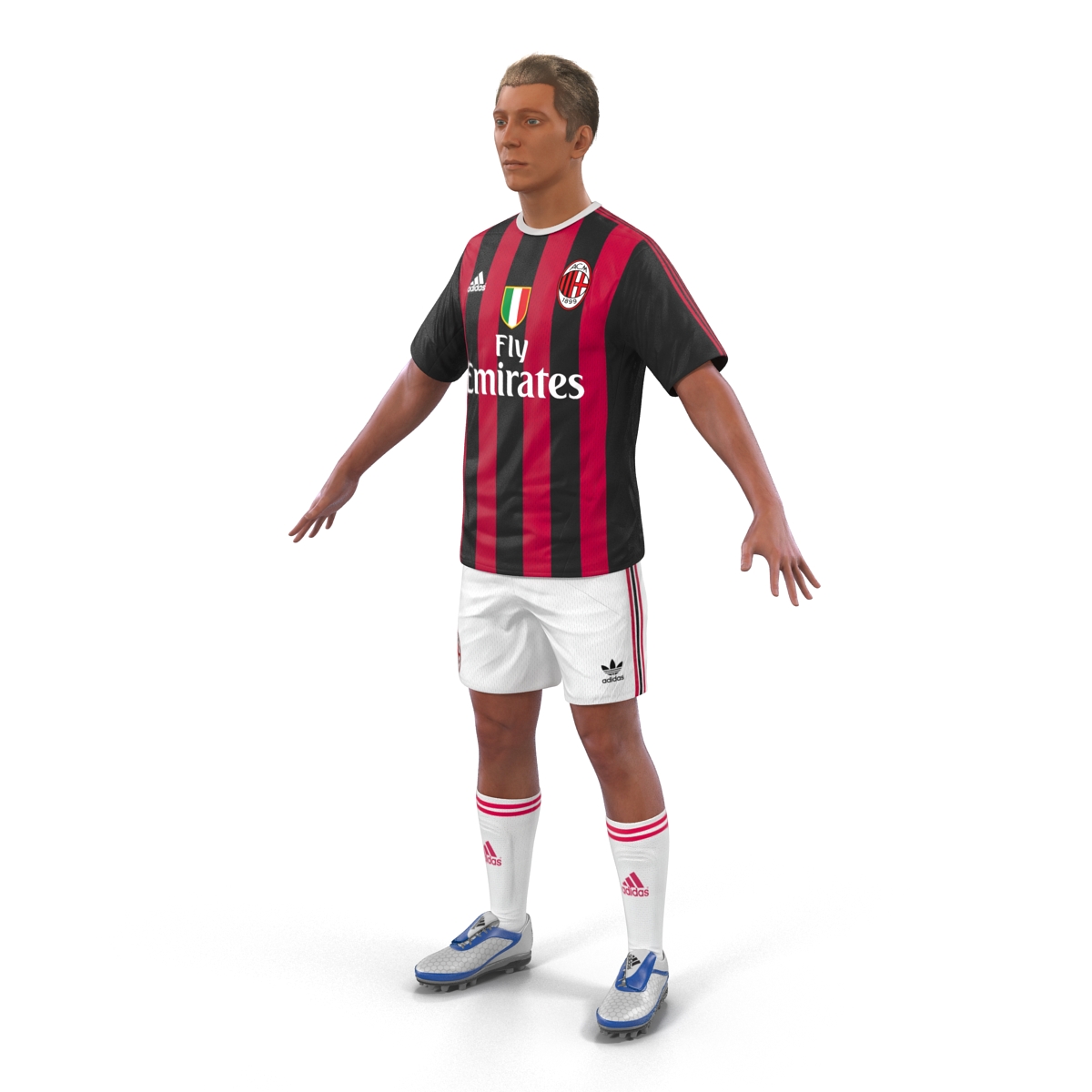 3D Soccer Player Milan Rigged 2 model