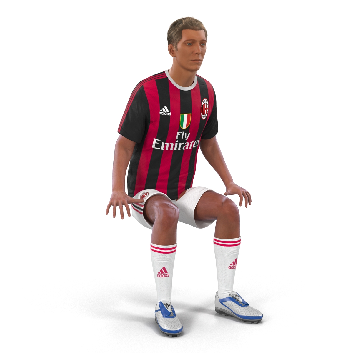 3D Soccer Player Milan Rigged 2 model