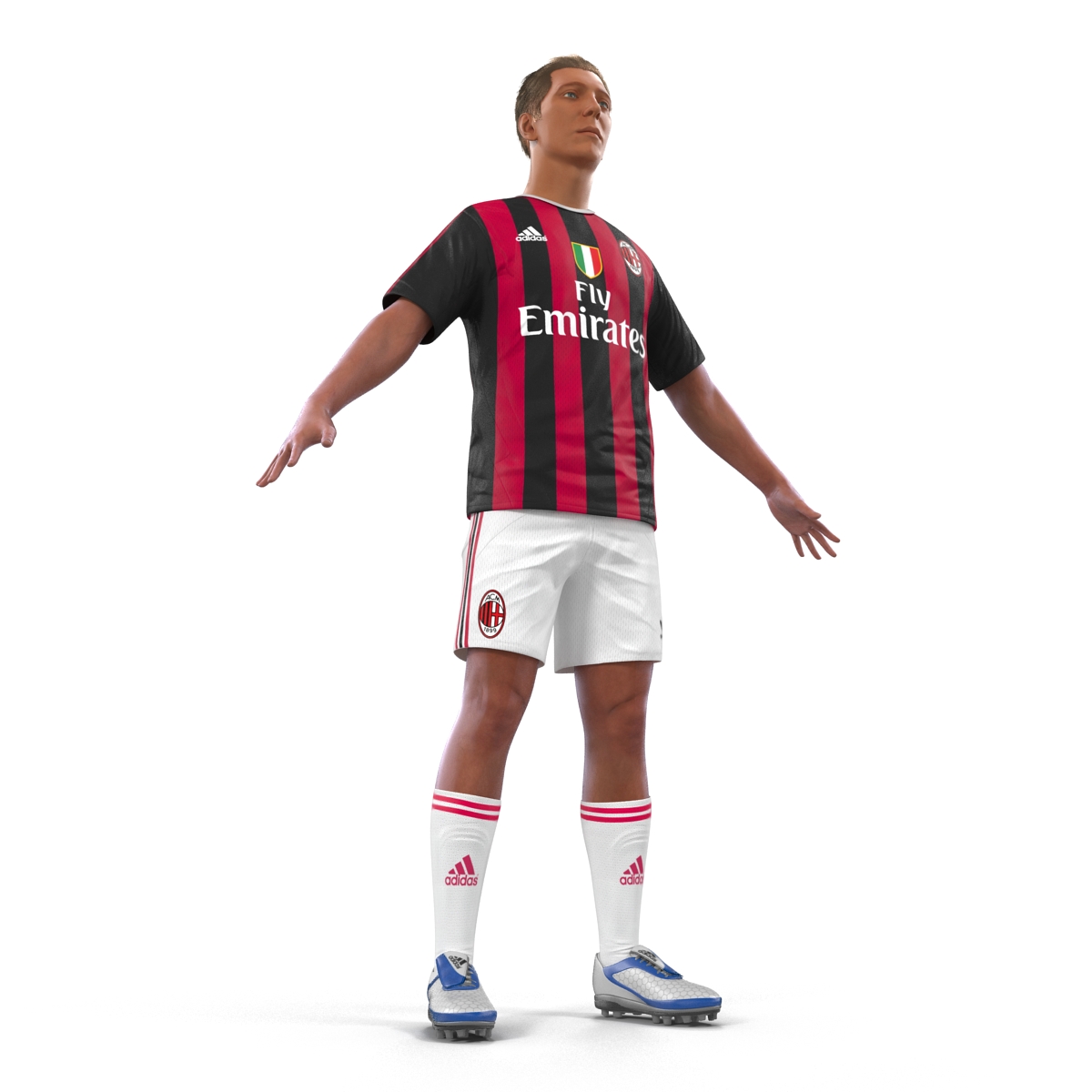 3D Soccer Player Milan Rigged 2 model