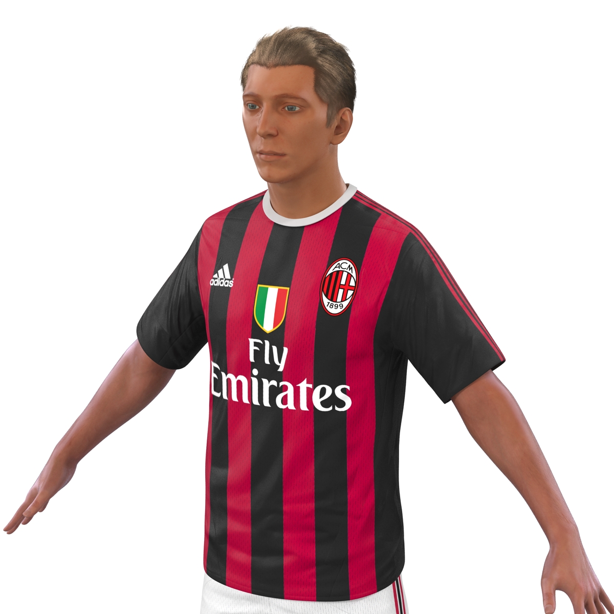 3D Soccer Player Milan Rigged 2 model