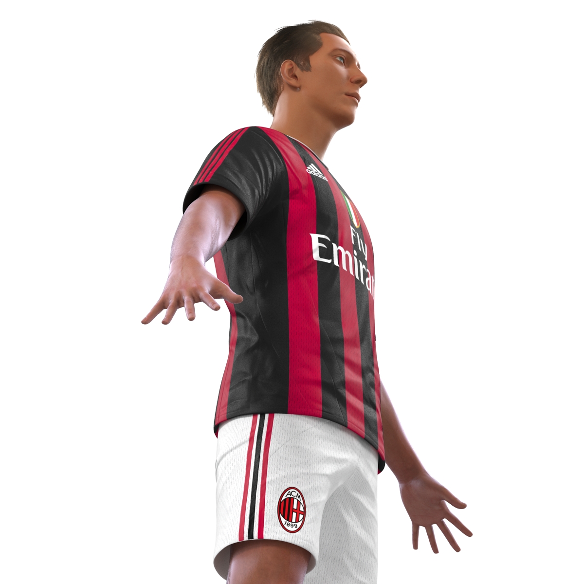 3D Soccer Player Milan Rigged 2 model