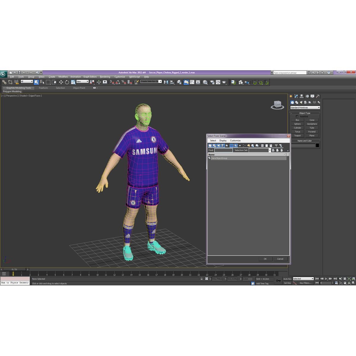 3D Soccer Player Chelsea