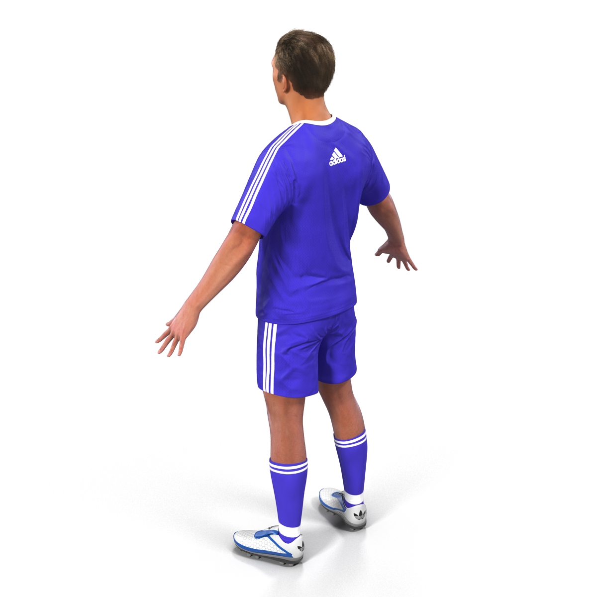 3D Soccer Player Chelsea with Hair