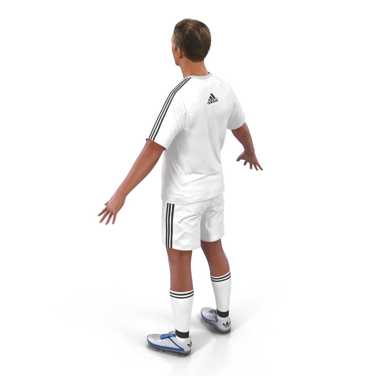 3D model Soccer Player Real Madrid with Hair