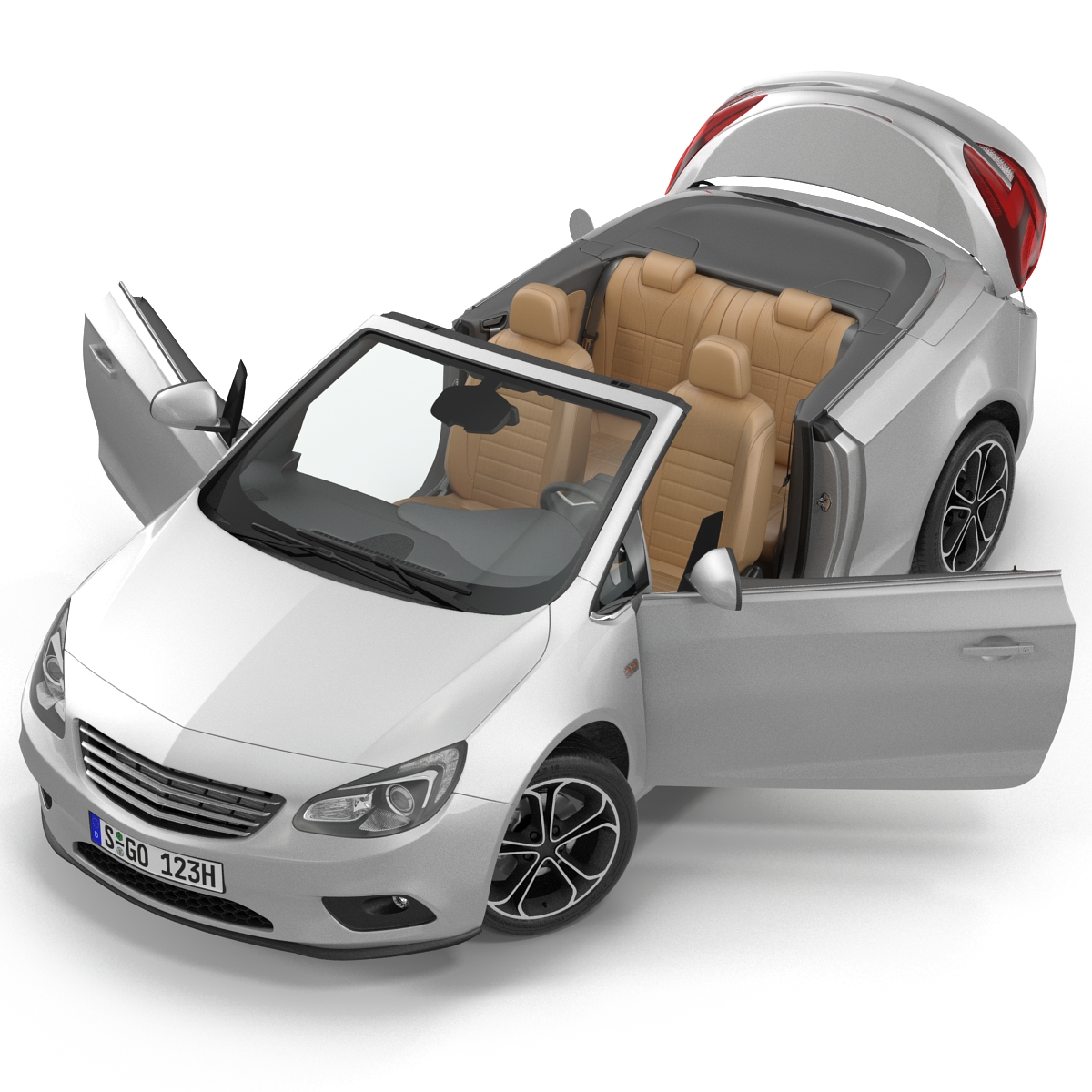 Generic Cabriolet Rigged 3D model