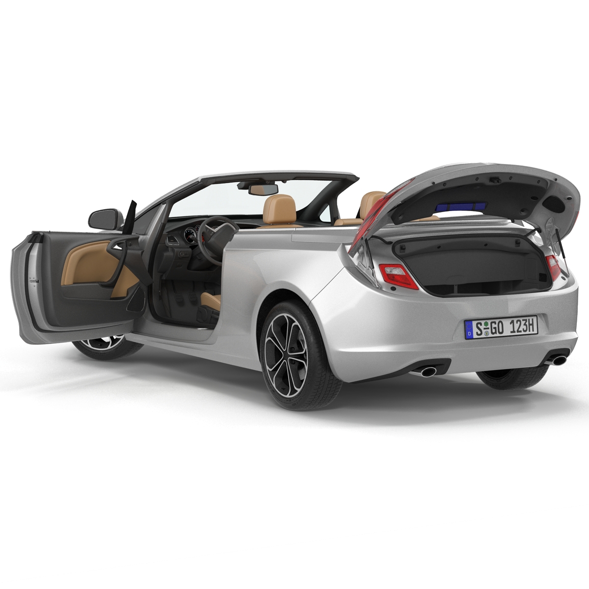 Generic Cabriolet Rigged 3D model