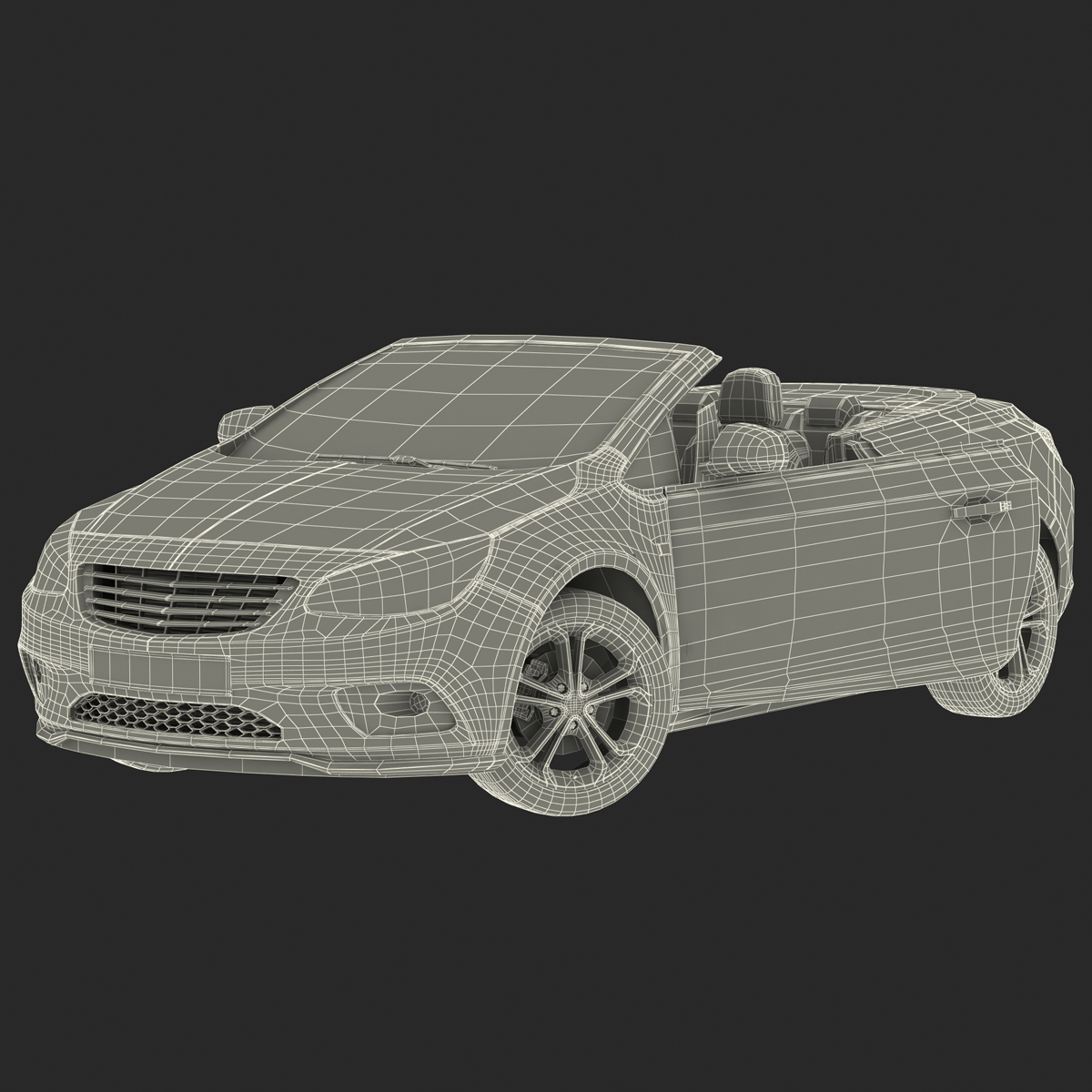 Generic Cabriolet Rigged 3D model