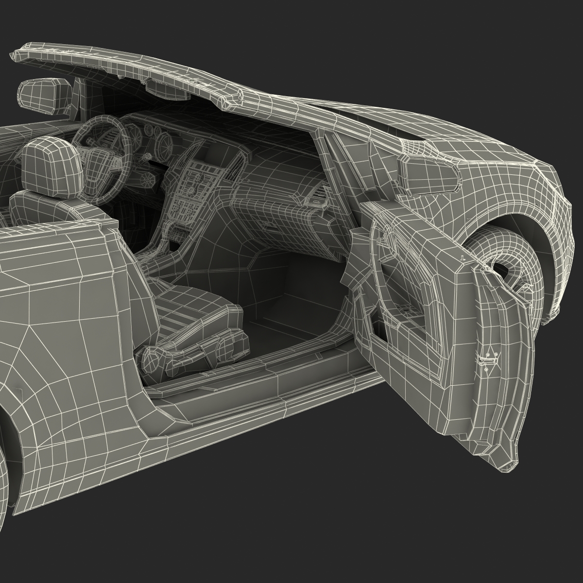 Generic Cabriolet Rigged 3D model