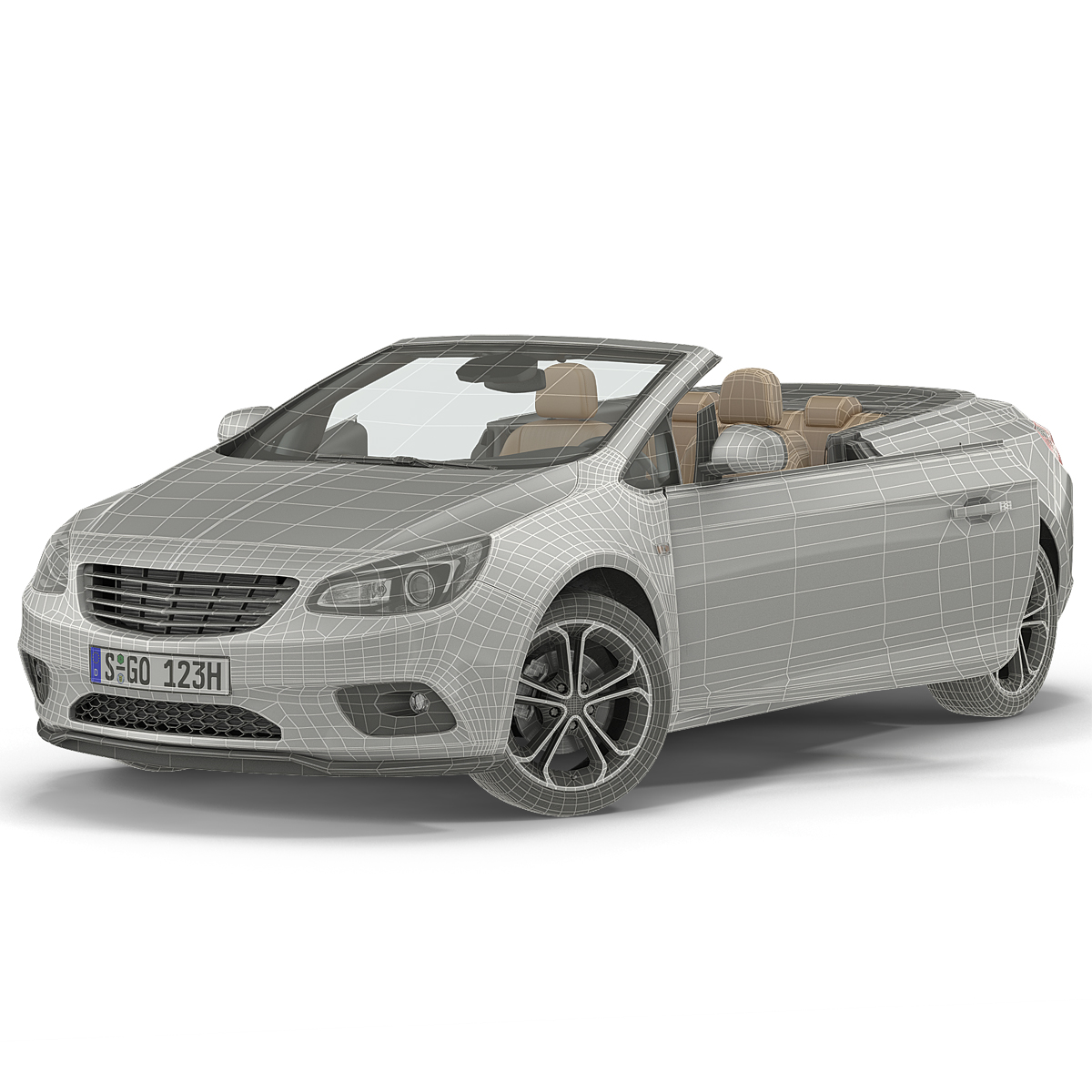 Generic Cabriolet Rigged 3D model