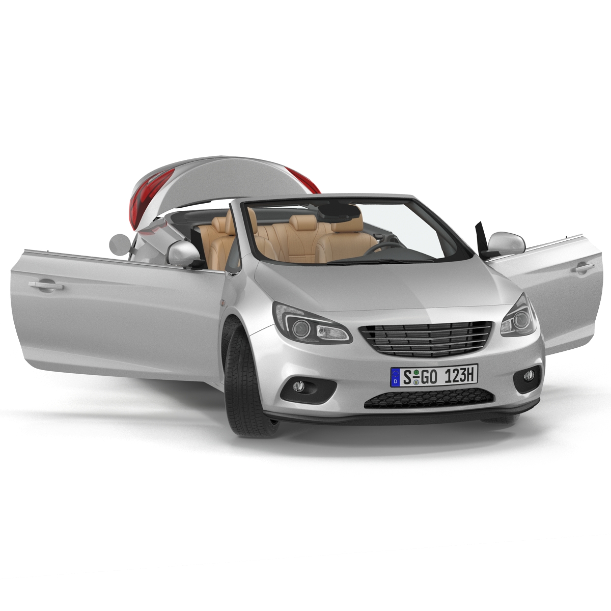 Generic Cabriolet Rigged 3D model