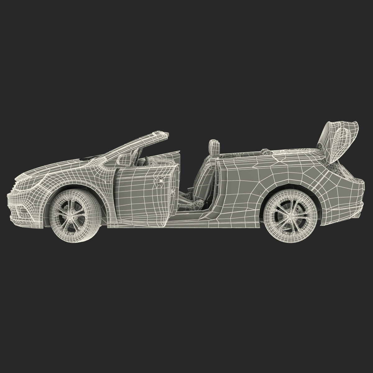 Generic Cabriolet Rigged 3D model