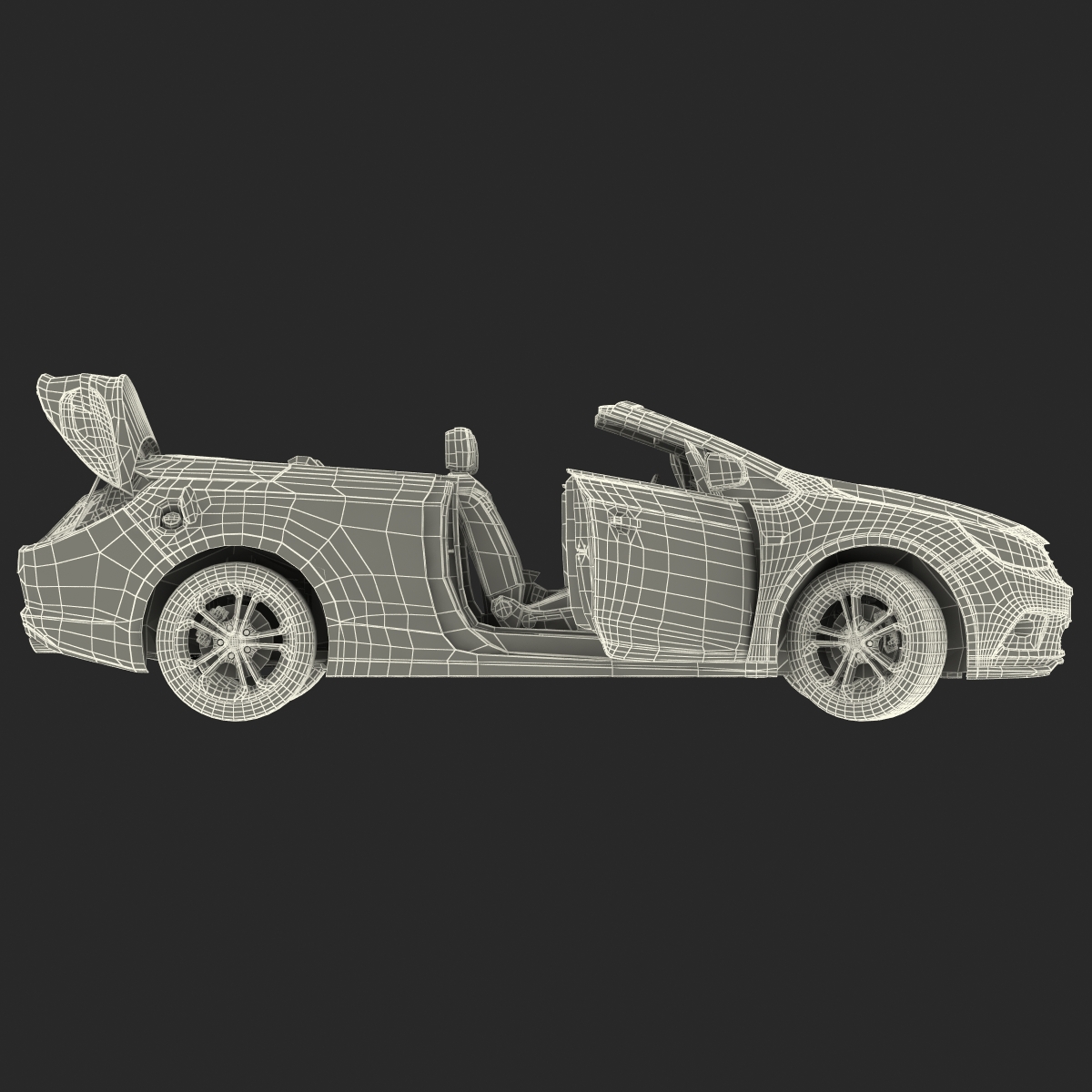 Generic Cabriolet Rigged 3D model