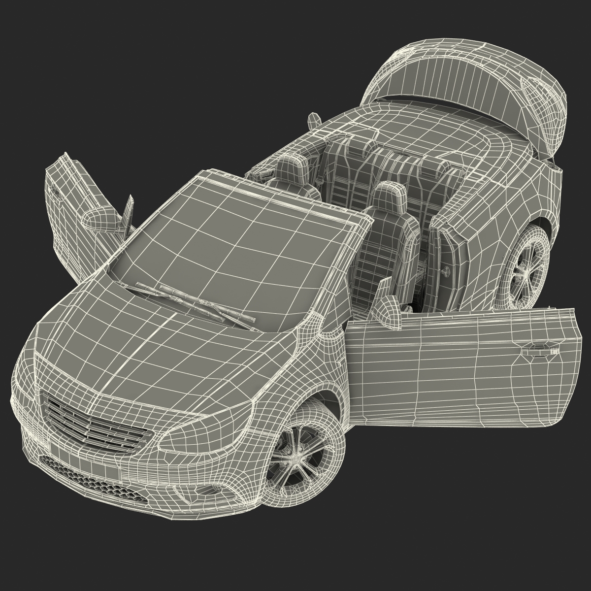 Generic Cabriolet Rigged 3D model