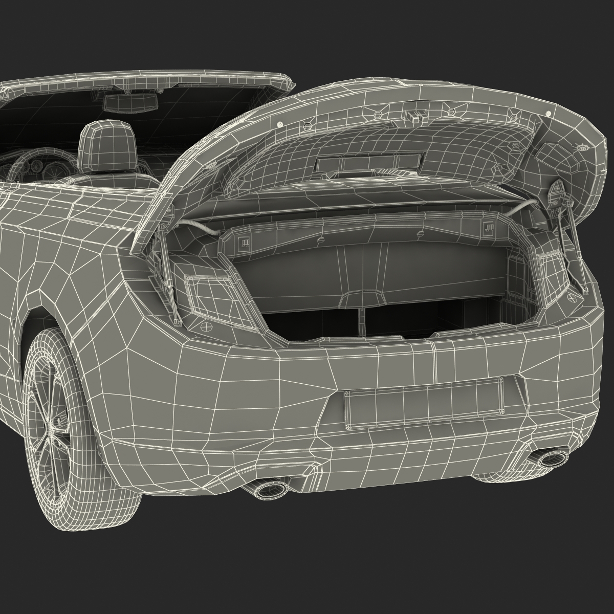 Generic Cabriolet Rigged 3D model