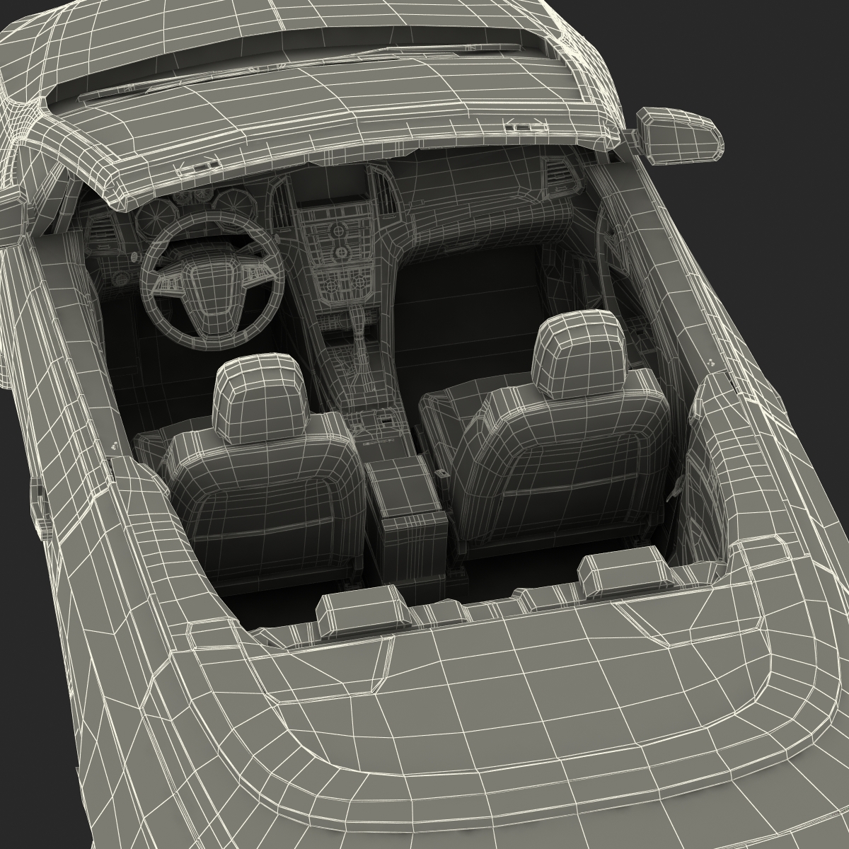 Generic Cabriolet Rigged 3D model