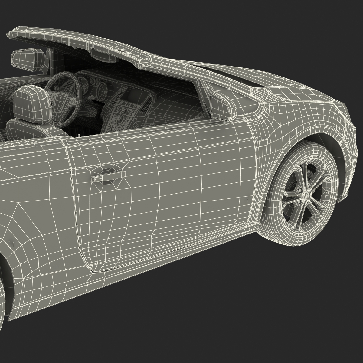 Generic Cabriolet Rigged 3D model