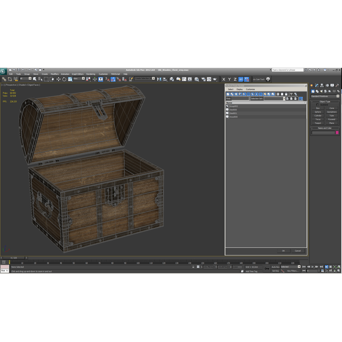 3D Old Wooden Chest