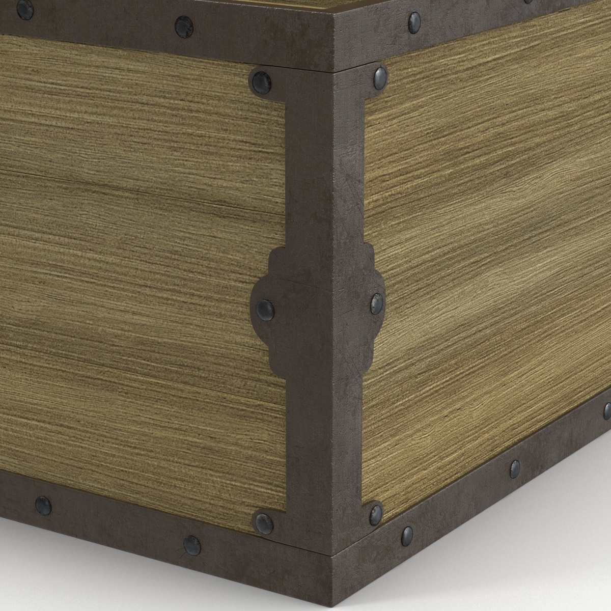 3D Old Wooden Chest 2 model