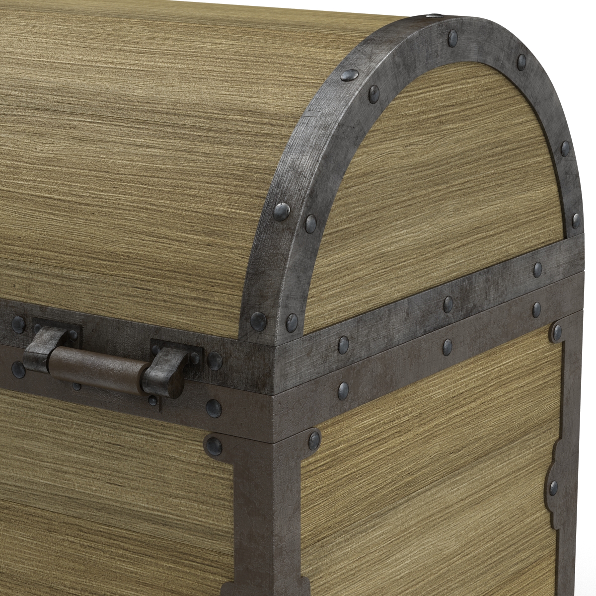 3D Old Wooden Chest 2 model