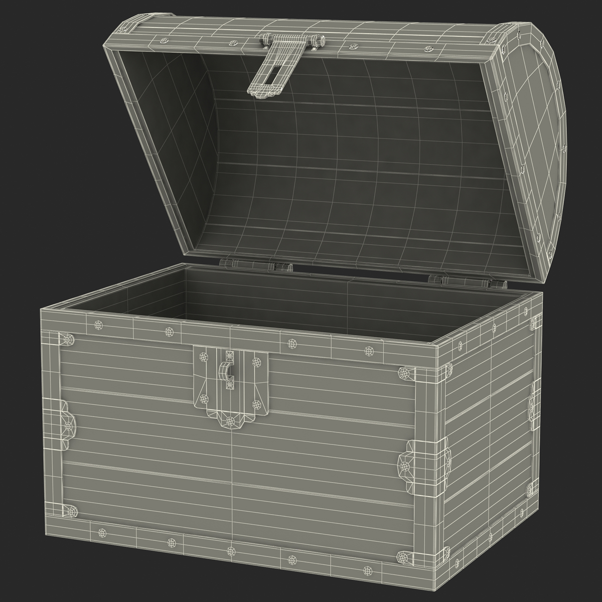 3D Old Wooden Chest 2 model