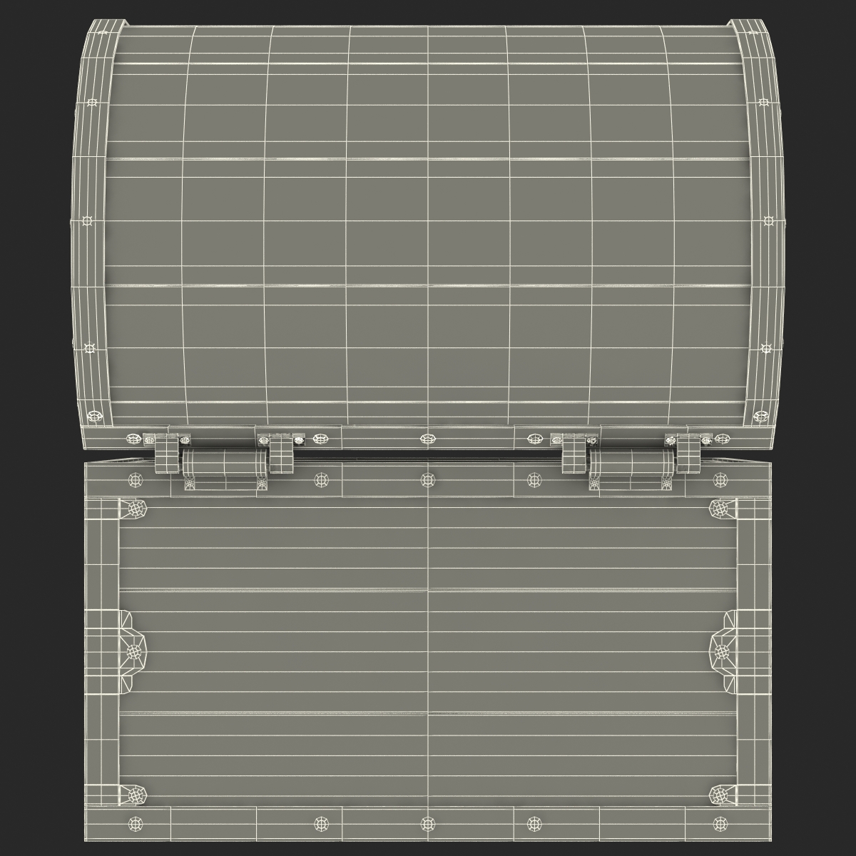 3D Old Wooden Chest 2 model