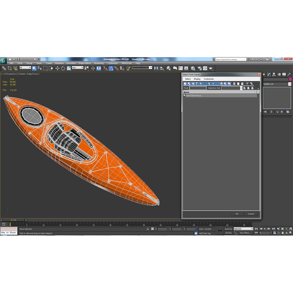 Kayak Orange 3D