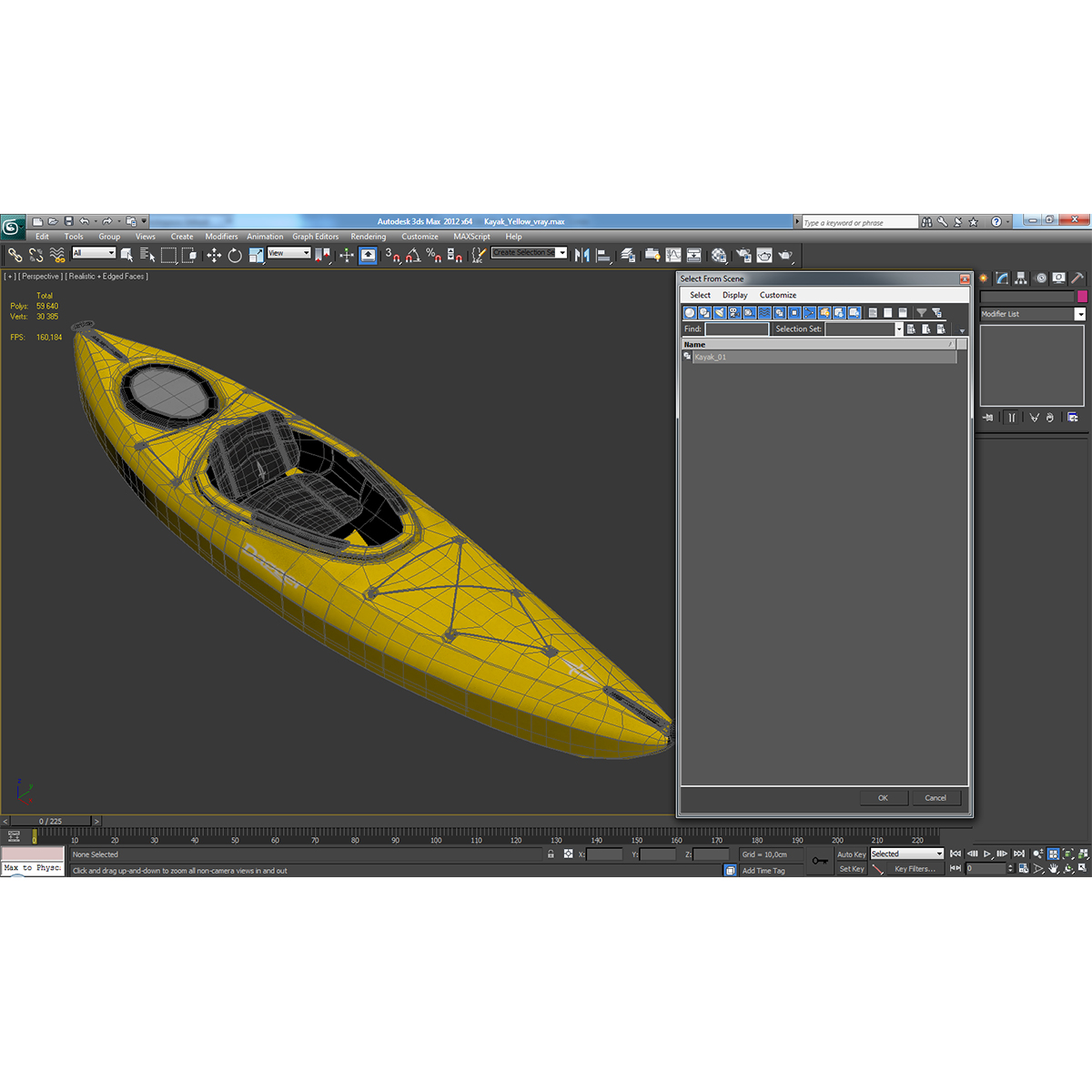 Kayak Yellow 3D