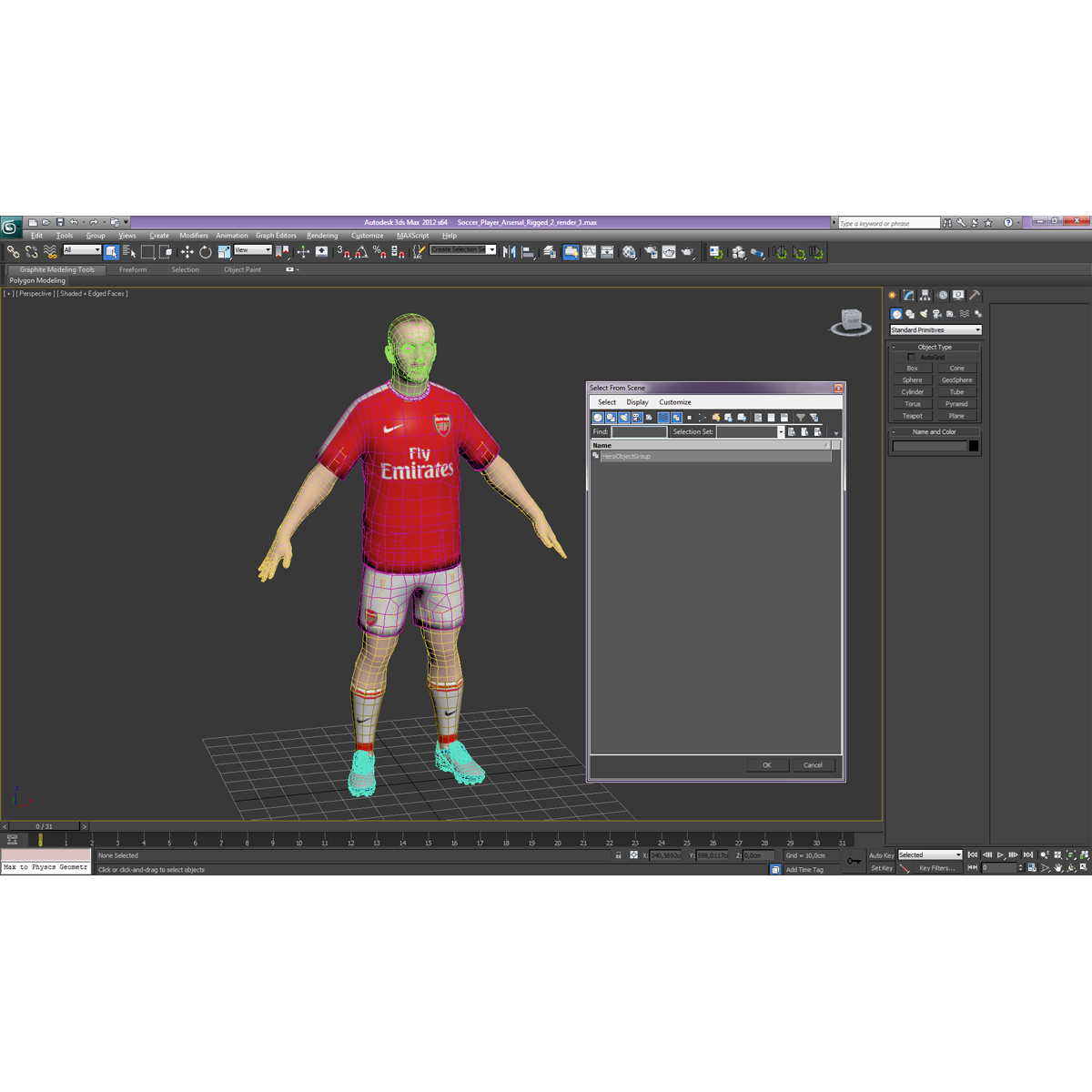 3D Soccer Player Arsenal