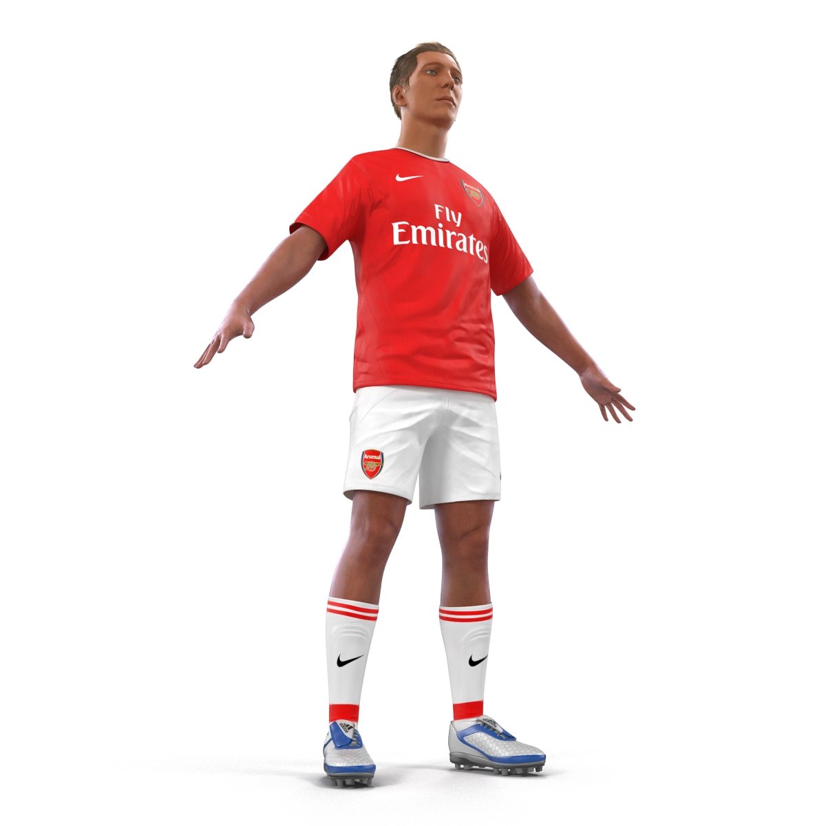 3D Soccer Player Arsenal with Hair