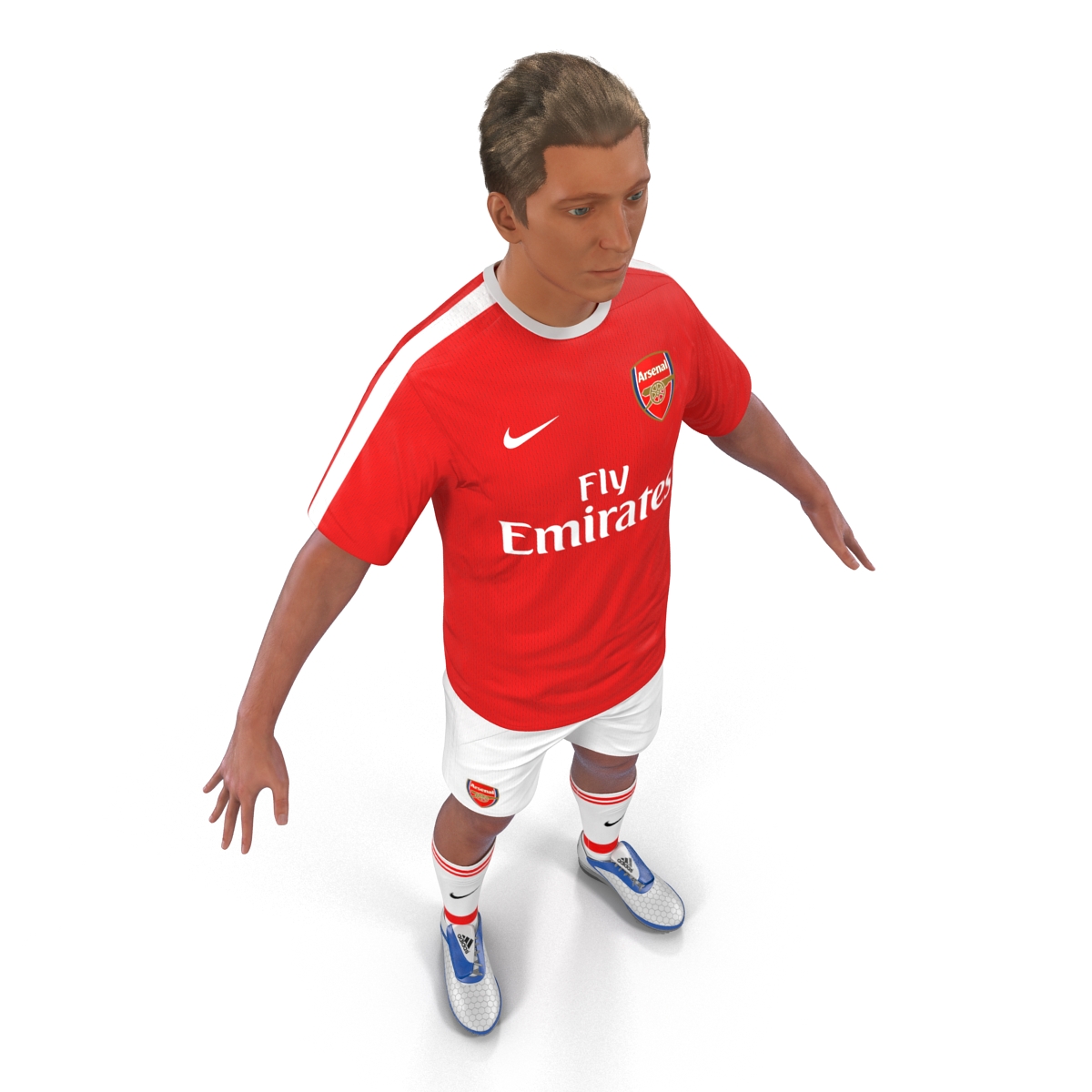 3D Soccer Player Arsenal with Hair