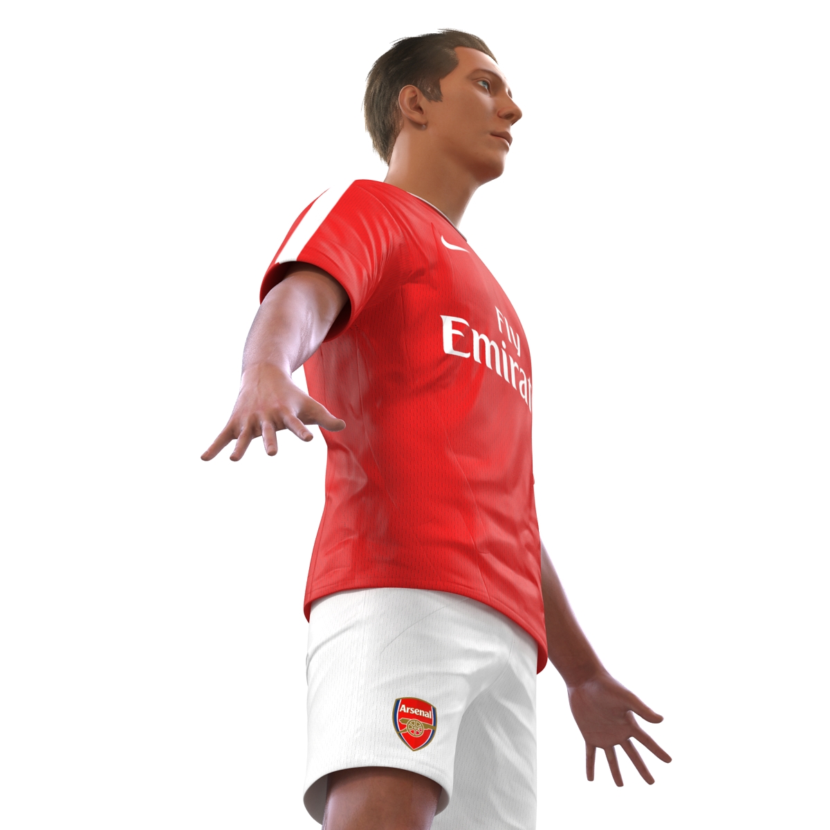 3D Soccer Player Arsenal with Hair