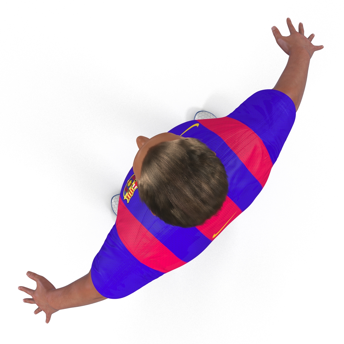 3D Soccer Player Barcelona with Hair model