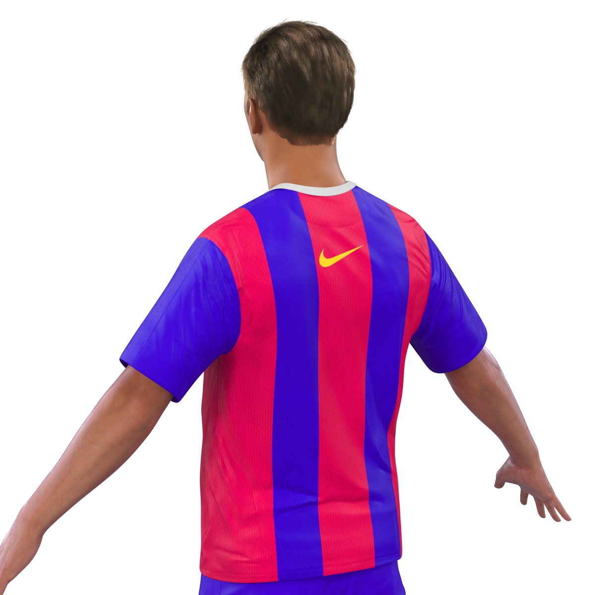 3D Soccer Player Barcelona with Hair model