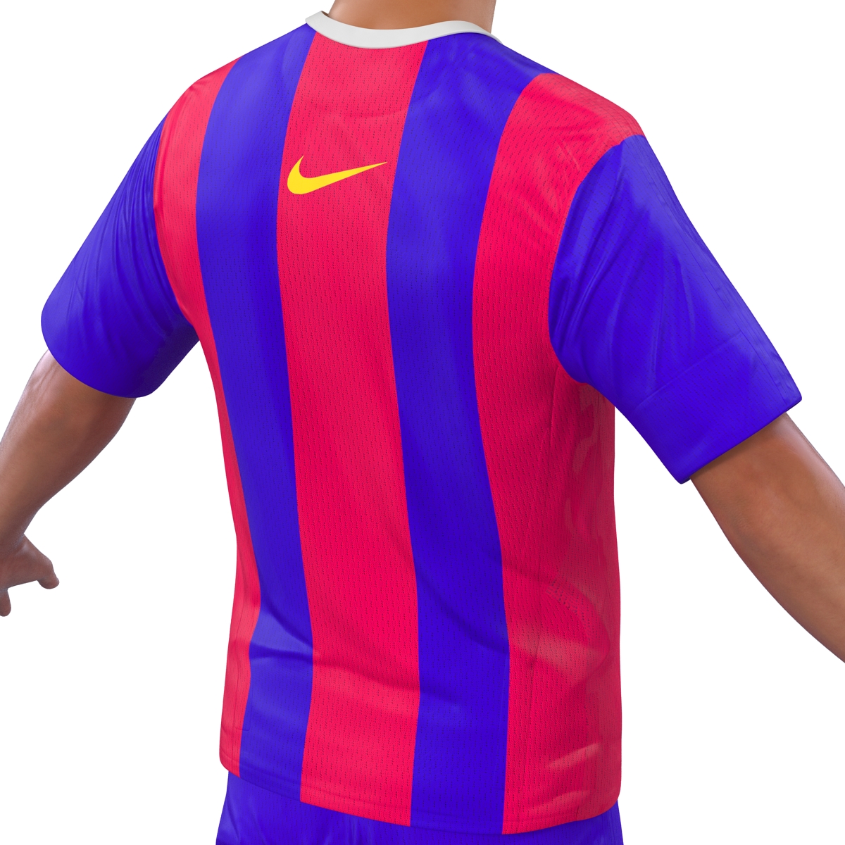 3D Soccer Player Barcelona with Hair model