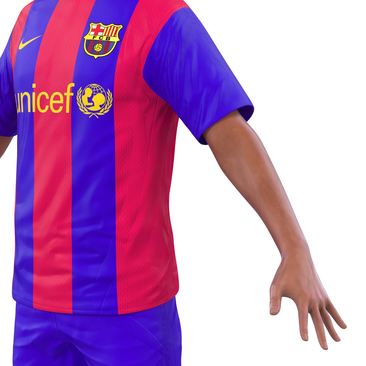 3D Soccer Player Barcelona with Hair model