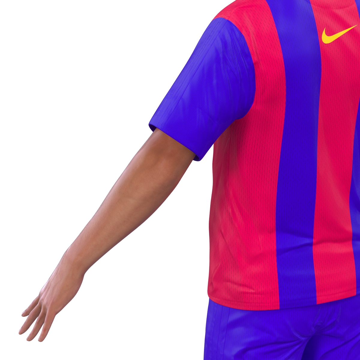 3D Soccer Player Barcelona with Hair model