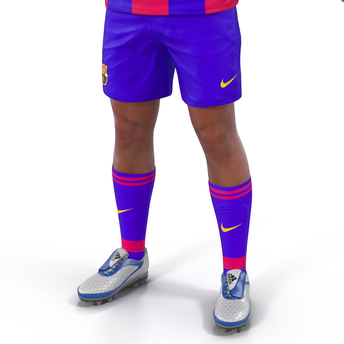 3D Soccer Player Barcelona with Hair model