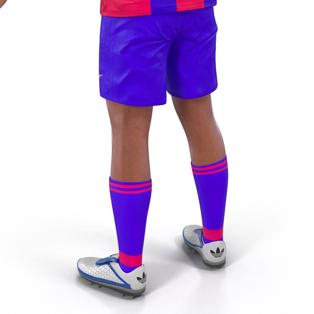 3D Soccer Player Barcelona with Hair model