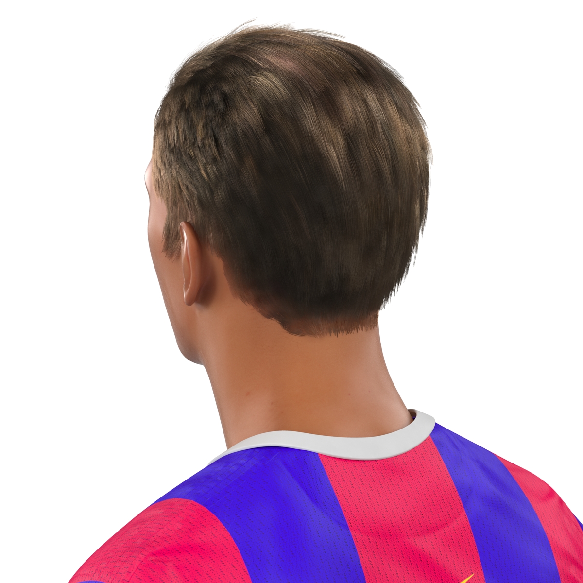 3D Soccer Player Barcelona with Hair model