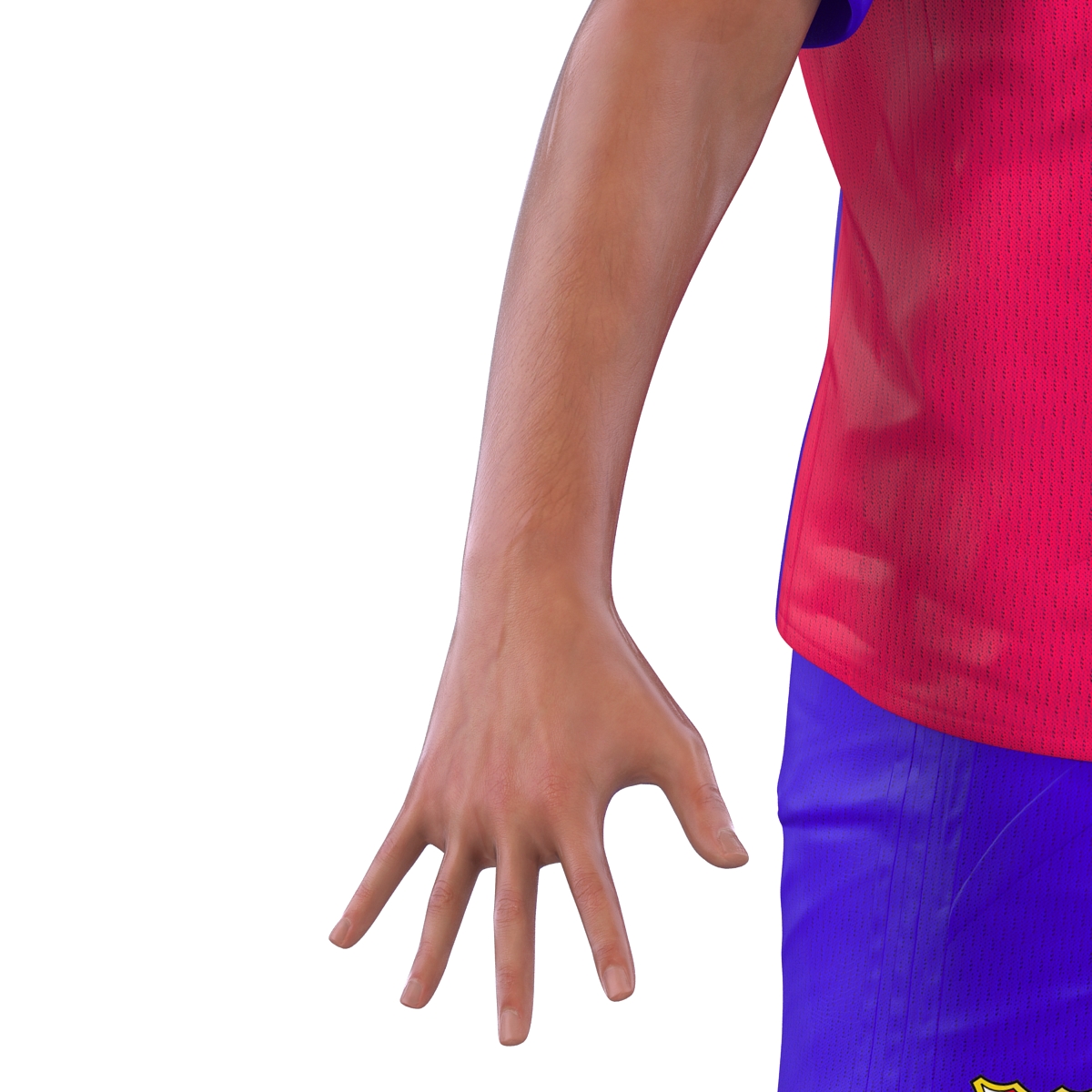 3D Soccer Player Barcelona with Hair model