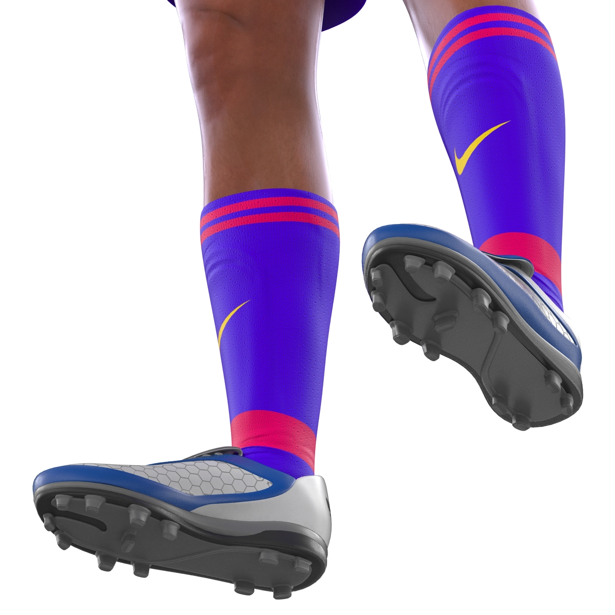 3D Soccer Player Barcelona with Hair model