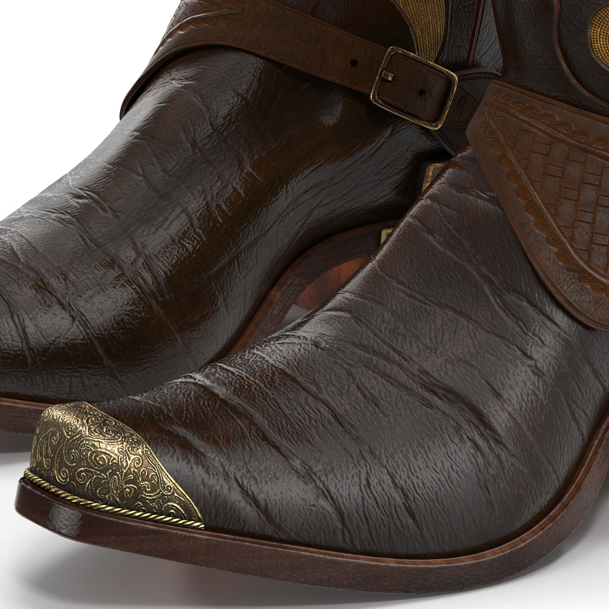 Western Boots with Spurs 3D model