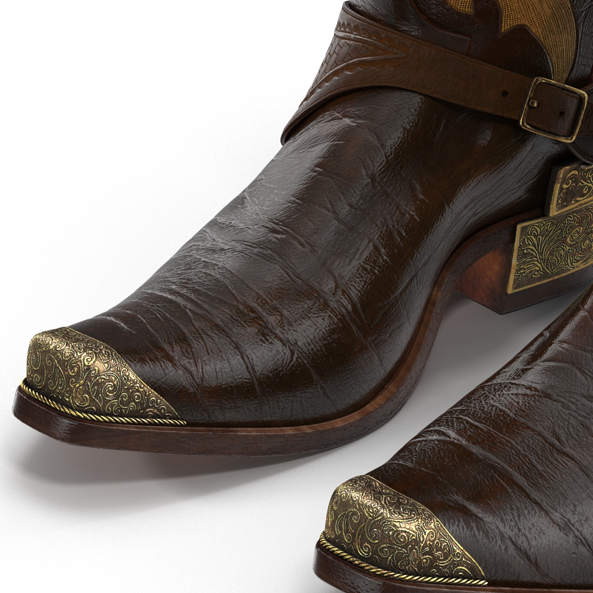 Western Boots with Spurs 3D model