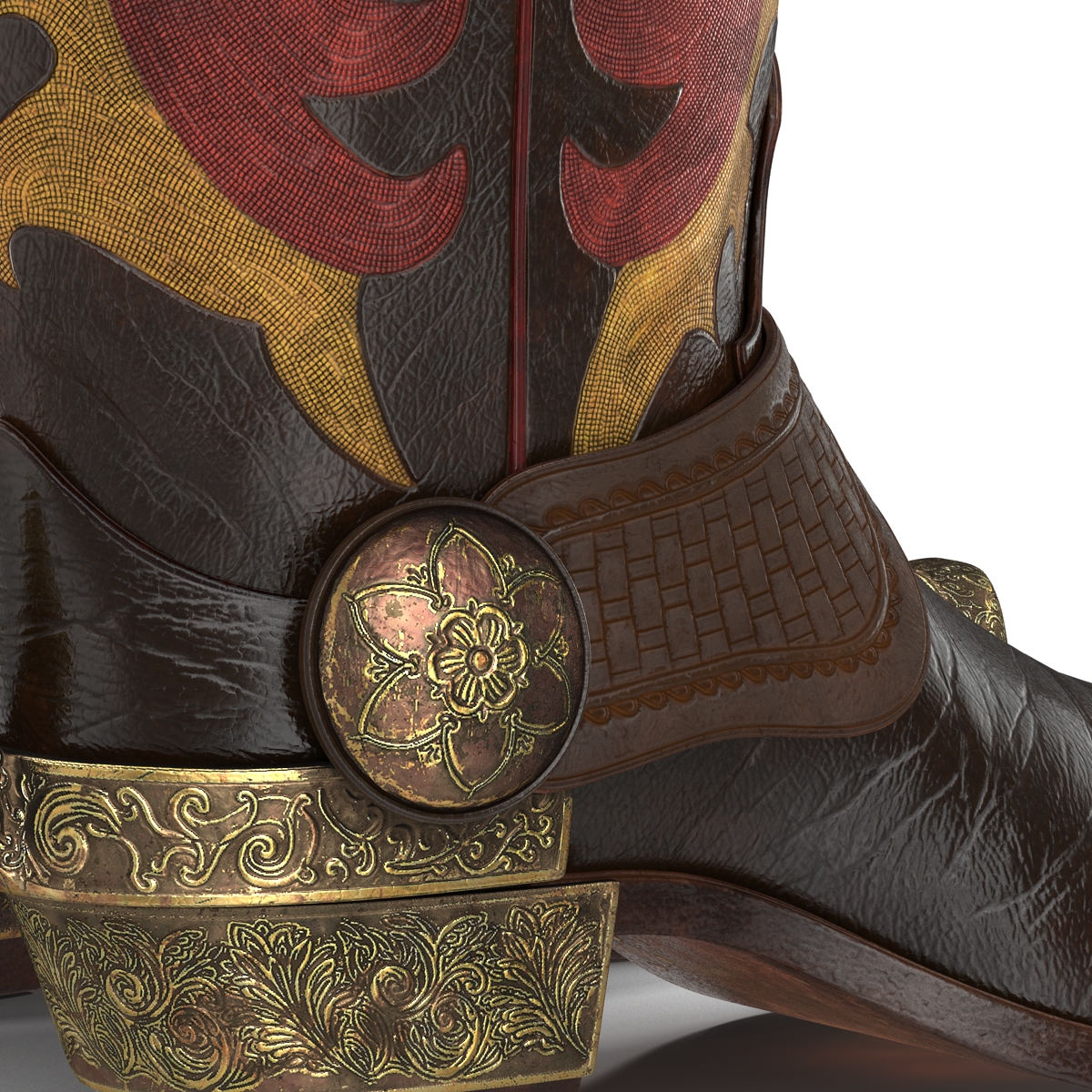 Western Boots with Spurs 3D model